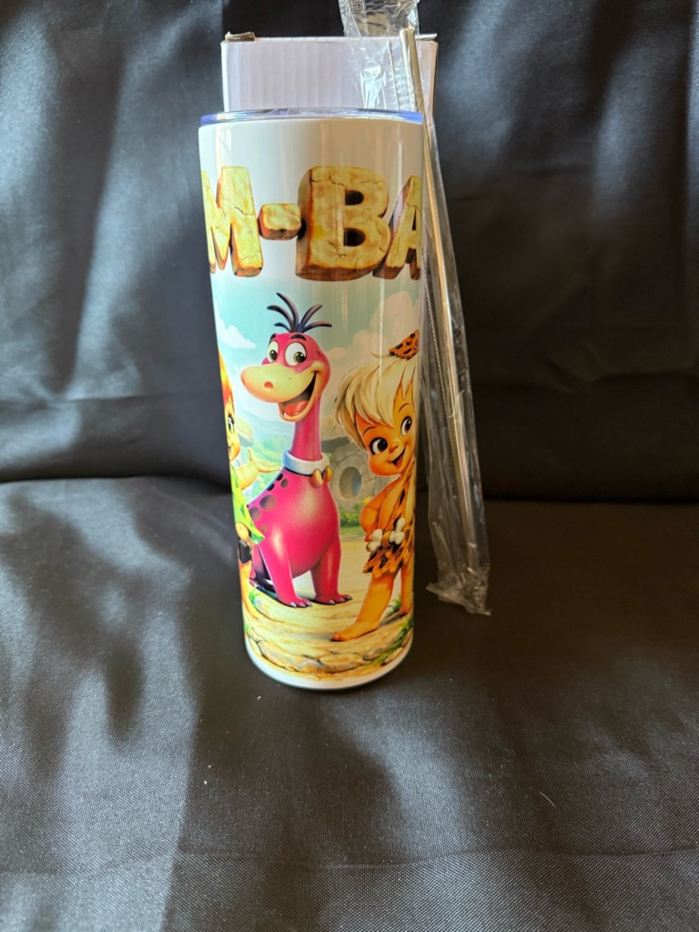 New The Flintstones Bam Bam Character Travel Tumbler - Pink & White 20oz